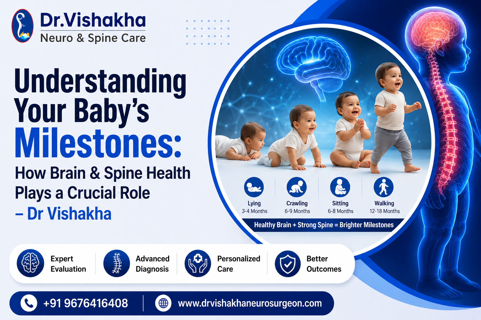 You are currently viewing Understanding Your Baby’s Milestones: How Brain & Spine Health Plays a Crucial Role – Dr Vishakha